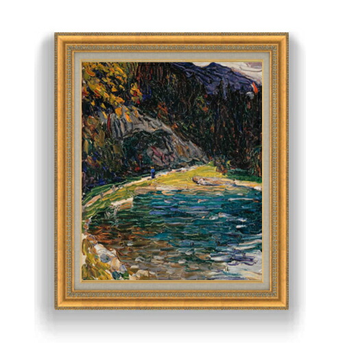 【油絵 直筆仕上げ】ワシリー・カンディンスキー Kochel, Alte Kesselbergstrasse F15 【油彩 国内生産 インテリア】絵画 販売 15号 抽象画 額縁 800&times;678mm 複製画 送料無料 プレゼント ギフト 開店祝い 開業祝い 退職祝い 新築祝い リビング 壁掛け｜絵画販売アートレスト