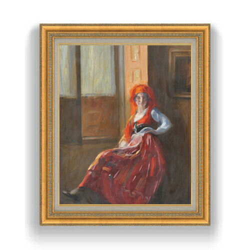 【油絵 直筆仕上げ】カルネイロ Young Lady from Minho F15 【油彩 国内生産 インテリア】絵画 販売 15号 人物画 ゴールド額縁 800×678mm 複製画 送料無料 プレゼント ギフト 開店祝い 開業祝い 退職祝い 新築祝い リビング 玄関 モダン 壁掛け