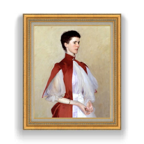 【油絵 直筆仕上げ】サージェント Portrait of Mrs Robert Harrison F15 【油彩 国内生産 インテリア】絵画 販売 15号 人物画 額縁 800&times;678mm 複製画 送料無料 プレゼント ギフト 開店祝い 開業祝い 退職祝い 新築祝い リビング 壁掛け｜絵画販売アートレスト