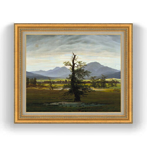 【油絵 直筆仕上げ】フリードリヒ Solitary Tree F15 【油彩 国内生産 インテリア】絵画 販売 15号 風景画額縁 800&times;678mm 複製画 送料無料 プレゼント ギフト 開店祝い 開業祝い 退職祝い 新築祝い リビング 壁掛け｜絵画販売アートレスト