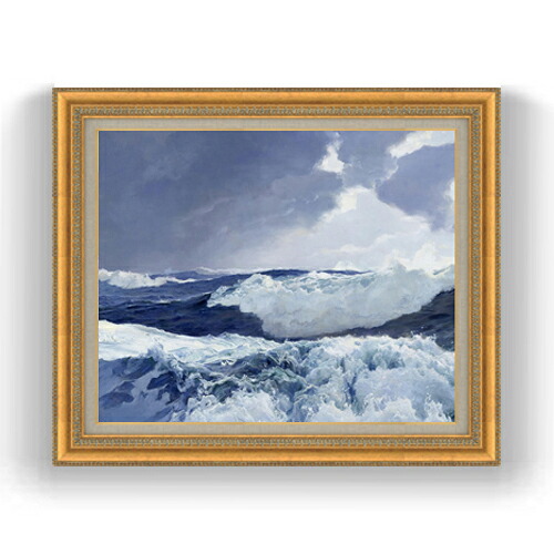 【油絵 直筆仕上げ】フレデリック・ジャッド・ウォー Mid Ocean F15 【油彩 国内生産 インテリア】絵画 販売 15号 風景画額縁 800&times;678mm 複製画 送料無料 プレゼント ギフト 開店祝い 開業祝い 退職祝い 新築祝い リビング 壁掛け｜絵画販売アートレスト 44,785円