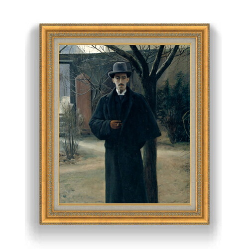 【油絵 直筆仕上げ】ルシニョール Portrait of Miquel Utrillo F15 【油彩 国内生産 インテリア】絵画 販売 15号 人物画 ゴールド額縁 800×678mm 複製画 送料無料 プレゼント ギフト 開店祝い 開業祝い 退職祝い 新築祝い リビング 玄関 モダン 壁掛け