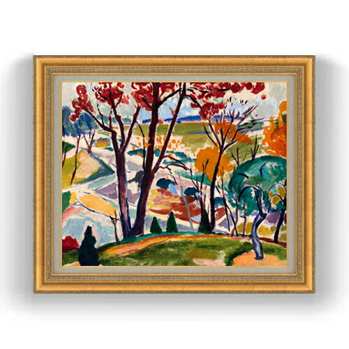 【油絵 直筆仕上げ】セーイェン Landscape, Bridge, Huntingdon Valley F15 【油彩 国内生産 インテリア】絵画 販売 15号 抽象画 ゴールド額縁 800×678mm 複製画 送料無料 プレゼント ギフト 開店祝い 開業祝い 退職祝い 新築祝い リビング 玄関 モダン 壁掛け