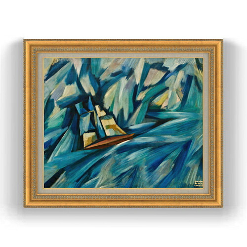 【油絵 直筆仕上げ】カルドーゾ 帆船 F15 【油彩 国内生産 インテリア】絵画 販売 15号 抽象画 ゴールド額縁 800×678mm 複製画 送料無料 プレゼント ギフト 開店祝い 開業祝い 退職祝い 新築祝い リビング 玄関 モダン 壁掛け