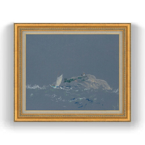 【油絵 直筆仕上げ】デイヴィス ベアアイランド灯台 F15 【油彩 国内生産 インテリア】絵画 販売 15号 抽象画 ゴールド額縁 800×678mm 複製画 送料無料 プレゼント ギフト 開店祝い 開業祝い 退職祝い 新築祝い リビング 玄関 モダン 壁掛け