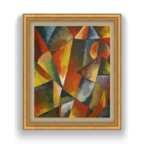 【油絵 直筆仕上げ】トップ　無題（1919） F15 【油彩 国内生産 インテリア】絵画 販売 15号 抽象画 ゴールド額縁 800×678mm 複製画 送料無料 プレゼント ギフト 開店祝い 開業祝い 退職祝い 新築祝い リビング 玄関 モダン 壁掛け