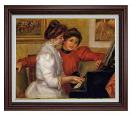 楽天市場】【油絵 直筆仕上げ】ルノワール ピアノと若い少女 F10 【額