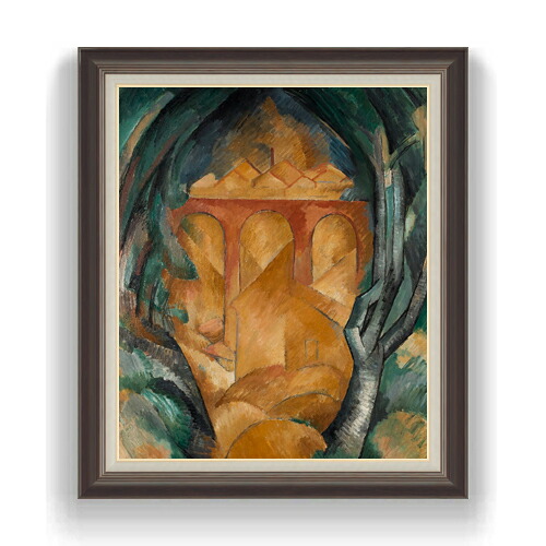 【油絵 直筆仕上げ】 ジョルジュ・ブラック The Viaduct at L'Estaque F20 【油彩 キャンバス 国内生産 インテリア】絵画 販売 20号 抽象画 863×734mm 複製画 送料無料 プレゼント ギフト 開店祝い 開業祝い 退職祝い 新築祝い リビング 玄関 モダン 壁掛け