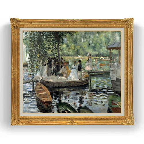 【油絵 直筆仕上げ】ルノワール La Grenouillere F20 【油彩 キャンバス 国内生産 インテリア】絵画 販売 20号 風景画 865×736mm 複製画 送料無料 プレゼント ギフト 開店祝い 開業祝い 退職祝い 新築祝い リビング 玄関 モダン 壁掛け