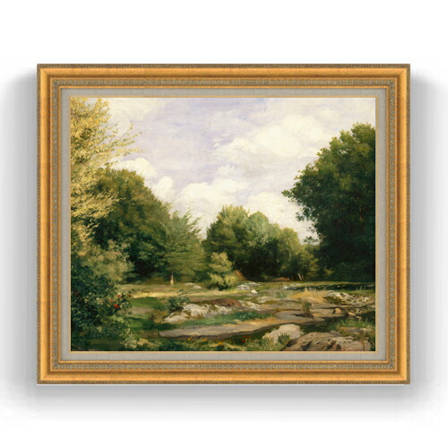 【油絵 直筆仕上げ】ルノワール A Clearing in the Woods F20 【油彩 キャンバス 国内生産 インテリア】絵画 販売 20号 風景画 883×754mm 複製画 送料無料 プレゼント ギフト 開店祝い 開業祝い 退職祝い 新築祝い リビング 玄関 モダン 壁掛け