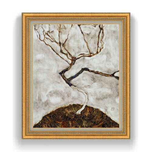 【油絵 直筆仕上げ】エゴン・シーレ Small Tree in Late Autumn F20 【油彩 キャンバス 国内生産 インテリア】絵画 販売 20号 抽象画 883×754mm 複製画 送料無料 プレゼント ギフト 開店祝い 開業祝い 退職祝い 新築祝い リビング 玄関 モダン 壁掛け
