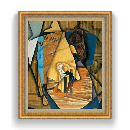 【油絵 直筆仕上げ】フアン・グリス A Man in a Cafe F20 【油彩 キャンバス 国内生産 インテリア】絵画 販売 20号 抽象画 883×754mm 複製画 送料無料 プレゼント ギフト 開店祝い 開業祝い 退職祝い 新築祝い リビング 玄関 モダン 壁掛け