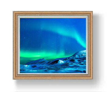 アートパネル　絵画　壁掛け　アート　オーロラ　絶景　夜景　自然　風景画　額縁　絵 楽天市場】【油絵 直筆仕上げ】Northen灯-オーロラの灯 - F6サイズ 額