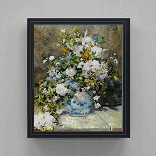 【油絵 直筆仕上げ】ルノワール 春のブーケ F20 【油彩 シンプルフレーム】絵画 販売 20号 静物画 額縁 795×673mm 複製画 送料無料 プレゼント ギフト 開店祝い 開業祝い 退職祝い 新築祝い リビング 玄関 モダン 壁掛け