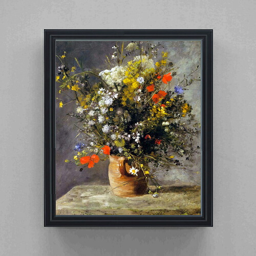 【油絵 直筆仕上げ】ルノワール Flowers in a Vase F20 【油彩 キャンバス シンプルフレーム】絵画 販売 20号 静物画 795×673mm 複製画 送料無料 プレゼント ギフト 開店祝い 開業祝い 退職祝い 新築祝い リビング 玄関 モダン 壁掛け
