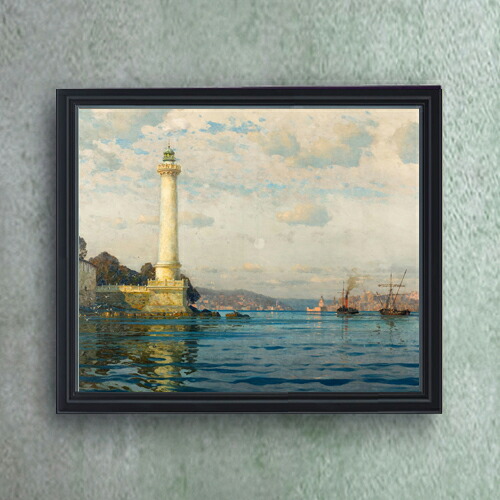 【油絵 直筆仕上げ】ディーマー The Ahrkap Lighthouse F20 【油彩 キャンバス シンプルフレーム】絵画 販売 20号 抽象画 795×673mm 複製画 送料無料 プレゼント ギフト 開店祝い 開業祝い 退職祝い 新築祝い リビング 玄関 モダン 壁掛け