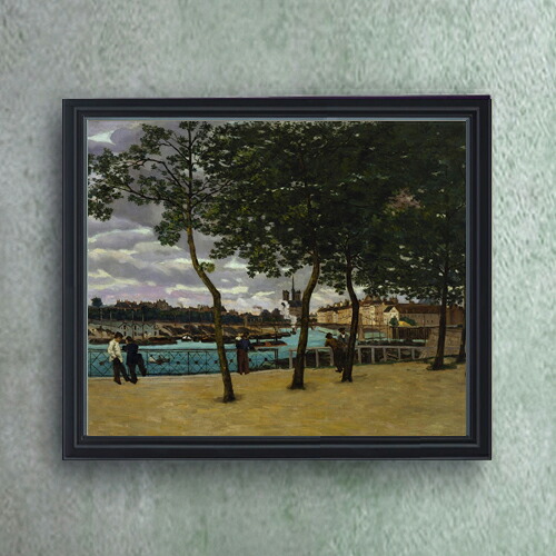 【油絵 直筆仕上げ】ギヨマン View of the Seine, Paris F20 【油彩 キャンバス シンプルフレーム】絵画 販売 20号 風景画 795×673mm 複製画 送料無料 プレゼント ギフト 開店祝い 開業祝い 退職祝い 新築祝い リビング 玄関 モダン 壁掛け 44,880円