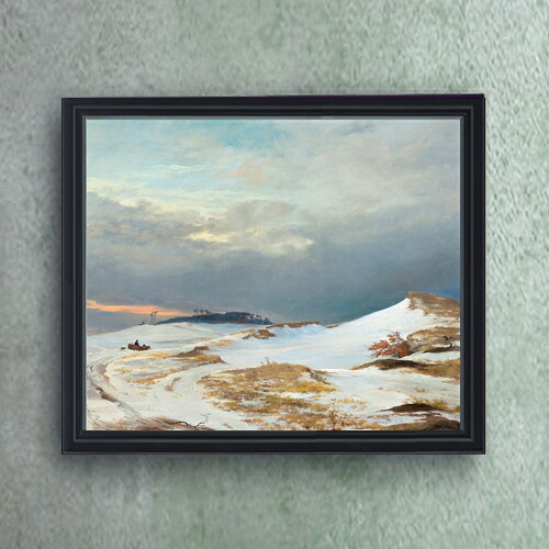 【油絵 直筆仕上げ】ルンドビー Winter Landscape F20 【油彩 キャンバス シンプルフレーム】絵画 販売 20号 風景画 795×673mm 複製画 送料無料 プレゼント ギフト 開店祝い 開業祝い 退職祝い 新築祝い リビング 玄関 モダン 壁掛け