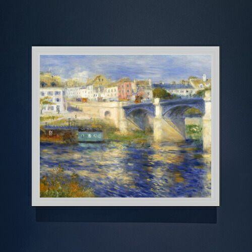【油絵 直筆仕上げ】ルノワール Le Pont de Chatou F20 【油彩 キャンバス シンプルフレーム】絵画 販売 20号 風景画 795×673mm 複製画 送料無料 プレゼント ギフト 開店祝い 開業祝い 退職祝い 新築祝い リビング 玄関 モダン 壁掛け