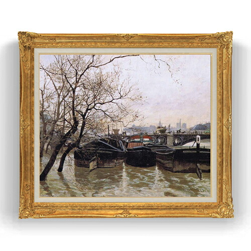 【油絵 直筆仕上げ】フリット・タヴロー Flooding by the Seine F20 【アップグレード額縁】絵画 販売 20号 風景画 865×736mm 複製画 送料無料 プレゼント ギフト 開店祝い 開業祝い 退職祝い 新築祝い リビング 壁掛け|絵画販売アートレスト