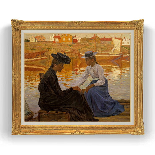 【油絵 直筆仕上げ】ウィルヘルムセン The BayCarl F20 【アップグレード額縁】絵画 販売 20号 抽象画 865×736mm 複製画 送料無料 プレゼント ギフト 開店祝い 開業祝い 退職祝い 新築祝い リビング 壁掛け|絵画販売アートレスト