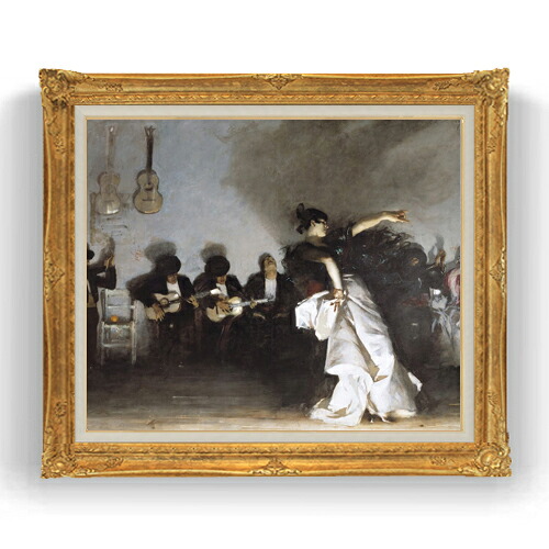 【油絵 直筆仕上げ】サージェント El Jaleo F20 【アップグレード額縁】絵画 販売 20号 風景画 865×736mm 複製画 送料無料 プレゼント ギフト 開店祝い 開業祝い 退職祝い 新築祝い リビング 壁掛け|絵画販売アートレスト