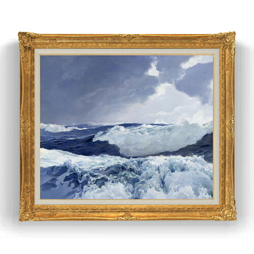 【油絵 直筆仕上げ】フレデリック・ジャッド・ウォー Mid Ocean F20 【アップグレード額縁】絵画 販売 20号 風景画 865&times;736mm 複製画 送料無料 プレゼント ギフト 開店祝い 開業祝い 退職祝い 新築祝い リビング 壁掛け｜絵画販売アートレスト