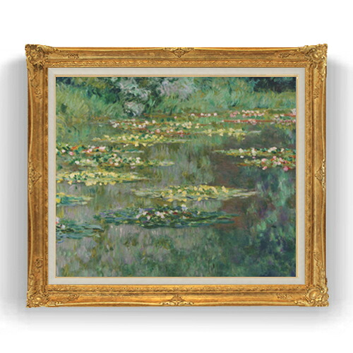 【油絵 直筆仕上げ】モネ 睡蓮 (デンバー美術館所蔵) F20 【アップグレード額縁】 絵画 販売 20号 油彩 風景画 865&times;736mm 複製画 送料無料 プレゼント ギフト 開店祝い 開業祝い 退職祝い 新築祝い リビング アートフレーム 壁掛け｜絵画販売アートレスト 47,880円