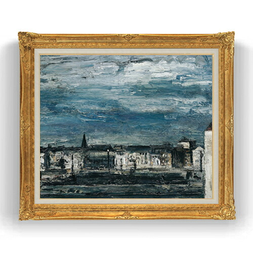 【油絵 直筆仕上げ】テニーグラーツのムルファーの月夜 F20 【アップグレード額縁】 絵画 販売 20号 油彩 抽象画 865&times;736mm 複製画 送料無料 プレゼント ギフト 開店祝い 開業祝い 退職祝い 新築祝い リビング アートフレーム 壁掛け｜絵画販売アートレスト