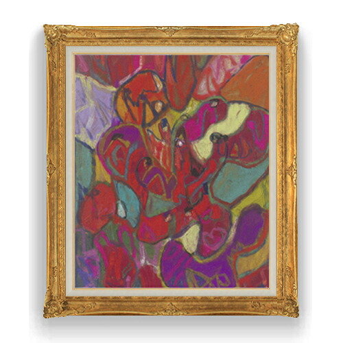 【油絵 直筆仕上げ】ヘルツェル フィギュラーレ・コンポジション F20 【アップグレード額縁】 絵画 販売 20号 油彩 抽象画 865&times;736mm 複製画 送料無料 プレゼント ギフト 開店祝い 開業祝い 退職祝い 新築祝い リビング アートフレーム 壁掛け｜絵画販売アートレスト