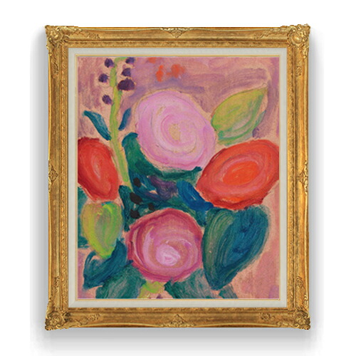 【油絵 直筆仕上げ】ヤウレンスキー 花瓶の中のブルーメンシュトラウス F20 【アップグレード額縁】 絵画 販売 20号 油彩 抽象画 865&times;736mm 複製画 送料無料 プレゼント ギフト 開店祝い 開業祝い 退職祝い 新築祝い リビング アートフレーム 壁掛け｜絵画販売アートレスト