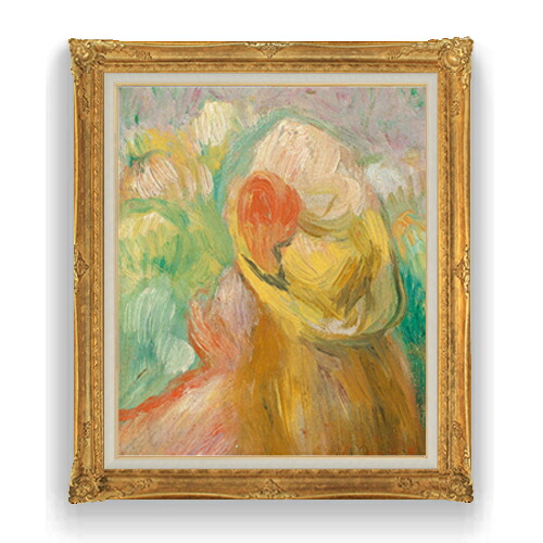 【油絵 直筆仕上げ】ルノワール 黄色い帽子をかぶった女の子 F20 【アップグレード額縁】 絵画 販売 20号 油彩 抽象画 865&times;736mm 複製画 送料無料 プレゼント ギフト 開店祝い 開業祝い 退職祝い 新築祝い リビング アートフレーム 壁掛け｜絵画販売アートレスト