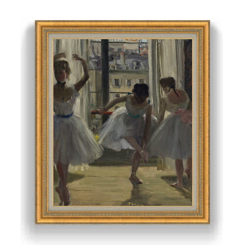 【油絵 直筆仕上げ】ドガ 三人の踊り子 F20 【油彩 キャンバス 国内生産 インテリア】絵画 販売 20号 人物画 883×754mm 複製画 送料無料 プレゼント ギフト 開店祝い 開業祝い 退職祝い 新築祝い リビング 玄関 モダン 壁掛け