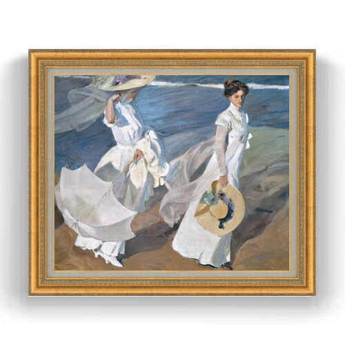 【油絵 直筆仕上げ】ソローリャ Strolling along the Seashore F20 【油彩 キャンバス 国内生産 インテリア】絵画 販売 20号 風景画 883×754mm 複製画 送料無料 プレゼント ギフト 開店祝い 開業祝い 退職祝い 新築祝い リビング 玄関 モダン 壁掛け 45,487円