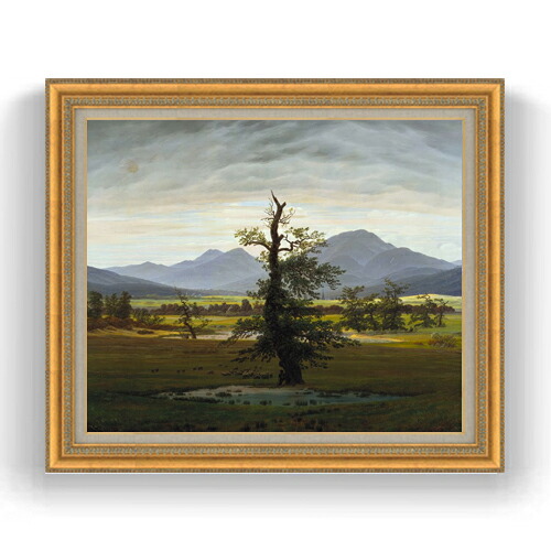 【油絵 直筆仕上げ】フリードリヒ Solitary Tree F20 【油彩 キャンバス 国内生産 インテリア】絵画 販売 20号 風景画 883×754mm 複製画 送料無料 プレゼント ギフト 開店祝い 開業祝い 退職祝い 新築祝い リビング 玄関 モダン 壁掛け