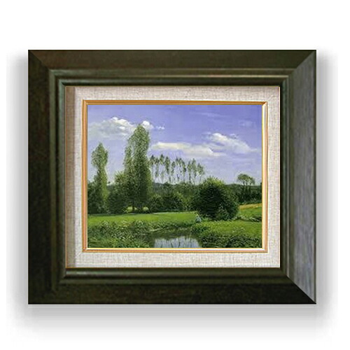 【油絵 直筆仕上げ】クロード・モネ ルエルの眺め F3 【額入り】 絵画 販売3号 油彩 風景画 420&times;368mm 複製画 送料無料 プレゼント ギフト 開店祝い 開業祝い 退職祝い 新築祝い リビング 玄関 モダン アートフレーム 壁掛け｜絵画販売アートレスト