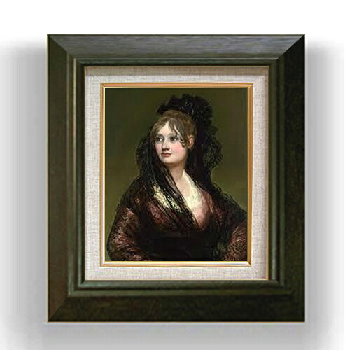 【油絵 直筆仕上げ】ゴヤ ドーニャ・イザベル・デ・ポルセール F3 【額入り】 絵画 販売3号 油彩 風景画 420×368mm 複製画 送料無料 プレゼント ギフト 開店祝い 開業祝い 退職祝い 新築祝い リビング 玄関 モダン アートフレーム 壁掛け