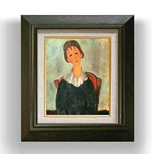 【油絵 直筆仕上げ】モディリアーニ 少女の肖像 F3 【額入り】 絵画 販売3号 油彩 風景画 420×368mm 複製画 送料無料 プレゼント ギフト 開店祝い 開業祝い 退職祝い 新築祝い リビング 玄関 モダン アートフレーム 壁掛け
