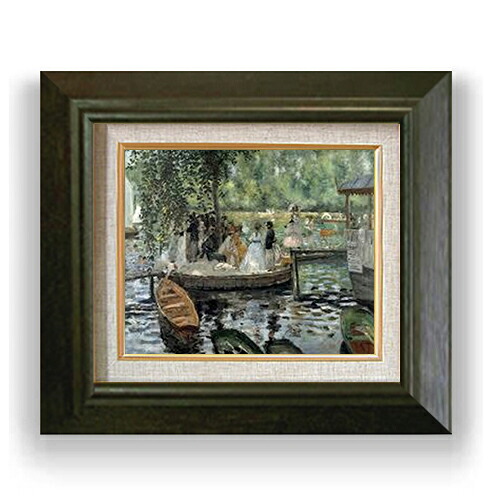 【油絵 直筆仕上げ】ルノワール La Grenouillere F3 【額入り】 絵画 販売3号 油彩 風景画 420×368mm 複製画 送料無料 プレゼント ギフト 開店祝い 開業祝い 退職祝い 新築祝い リビング 玄関 モダン アートフレーム 壁掛け