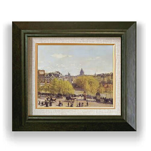 【油絵 直筆仕上げ】クロード・モネ ルーヴル河岸 F3 【額入り】 絵画 販売3号 油彩 風景画 420&times;368mm 複製画 送料無料 プレゼント ギフト 開店祝い 開業祝い 退職祝い 新築祝い リビング 玄関 モダン アートフレーム 壁掛け｜絵画販売アートレスト