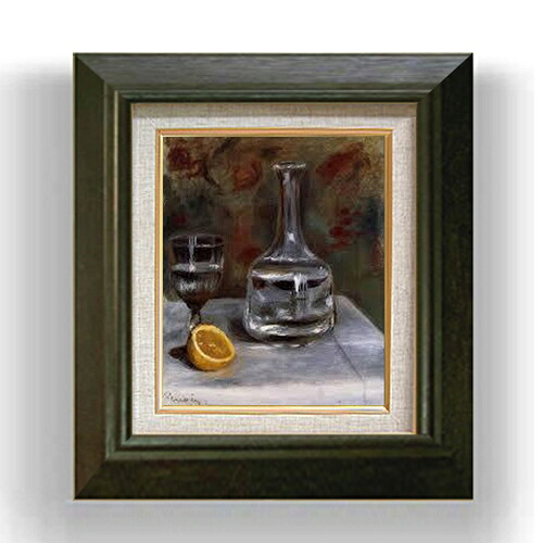 【油絵 直筆仕上げ】ルノワール Still Life with Carafe F3 【額入り】 絵画 販売3号 油彩 風景画 420&times;368mm 複製画 送料無料 プレゼント ギフト 開店祝い 開業祝い 退職祝い 新築祝い リビング 玄関 モダン アートフレーム 壁掛け｜絵画販売アートレスト