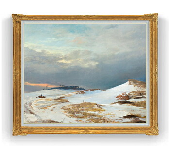 【油絵 直筆仕上げ】ルンドビー Winter Landscape F30サイズ 【油彩 国内生産 インテリア】絵画 販売 30号 大きな絵画サイズ 額入り 風景画 額縁 1039&times;857mm 複製画 送料無料｜絵画販売アートレスト