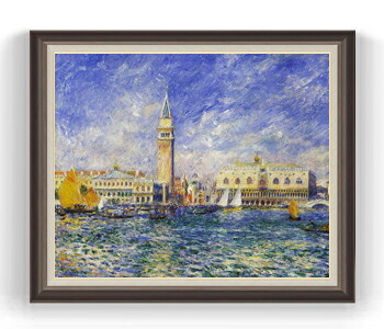 【油絵 直筆仕上げ】ルノワール Venice, the Doge's Palace ヴェネツィアのパラッツォ・ドゥカーレ F30サイズ 【油彩 国内生産 インテリア】絵画 販売 30号 大きな絵画サイズ 額入り 風景画 額縁 1070&times;887mm 複製画 送料無料｜絵画販売アートレスト