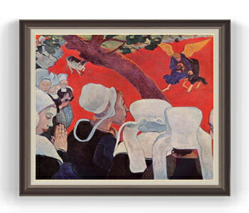 コピー油絵 楽天市場】【油絵 直筆仕上げ】ゴーギャン 説教のあとの幻影 F20