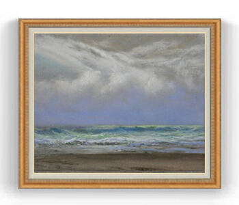 【油絵 直筆仕上げ】トライオン A Shift of Wind from East to Northwest F30サイズ 【油彩 国内生産 インテリア】絵画 販売 30号 大きな絵画サイズ 額入り 風景画 額縁 1070&times;887mm 複製画 送料無料｜絵画販売アートレスト