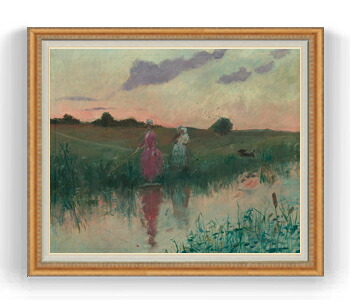 【油絵 直筆仕上げ】フォレイン 釣り F30サイズ 【油彩 国内生産 インテリア】絵画 販売 30号 大きな絵画サイズ 額入り 風景画 額縁 1070×887mm 複製画 送料無料