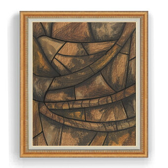 【油絵 直筆仕上げ】ホルスト Ontwerp voor raam in het Noordertransept F30サイズ 【油彩 国内生産 インテリア】絵画 販売 30号 大きな絵画サイズ 額入り 抽象画 額縁 1070&times;887mm 複製画 送料無料｜絵画販売アートレスト