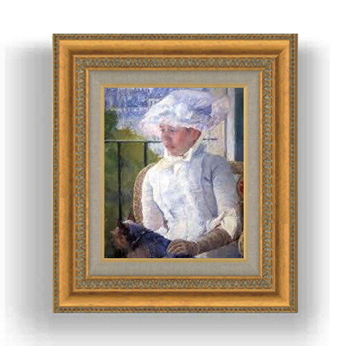 【油絵 直筆仕上げ】メアリー・カサット young girl at a window F3サイズ 額入り 油絵直筆仕様げ 422×370mm 額縁ガラス板 ｜ 絵画 アート インテリア 壁掛け複製画