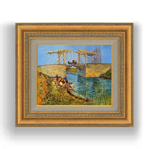 楽天市場】【油絵 直筆仕上げ】ゴッホ アルルのはね橋 SMサイズ 額入り