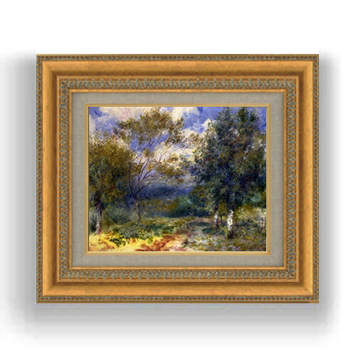 【油絵 直筆仕上げ】ルノワール 陽だまりの風景 F3サイズ 額入り 油絵直筆仕様げ 422×370mm 額縁ガラス板 ｜ 絵画 アート インテリア 壁掛け複製画